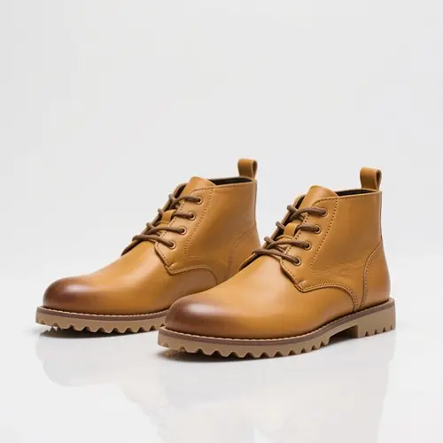 休閒真皮低幫黃靴男鞋